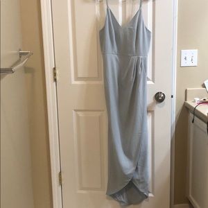 Form fitting wrap maxi dress